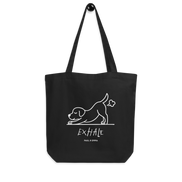 EXHALE INHALE Bio-Tote Bag Schwarz – Yoga Labrador