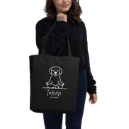 EXHALE INHALE Bio-Tote Bag Schwarz – Yoga Labrador