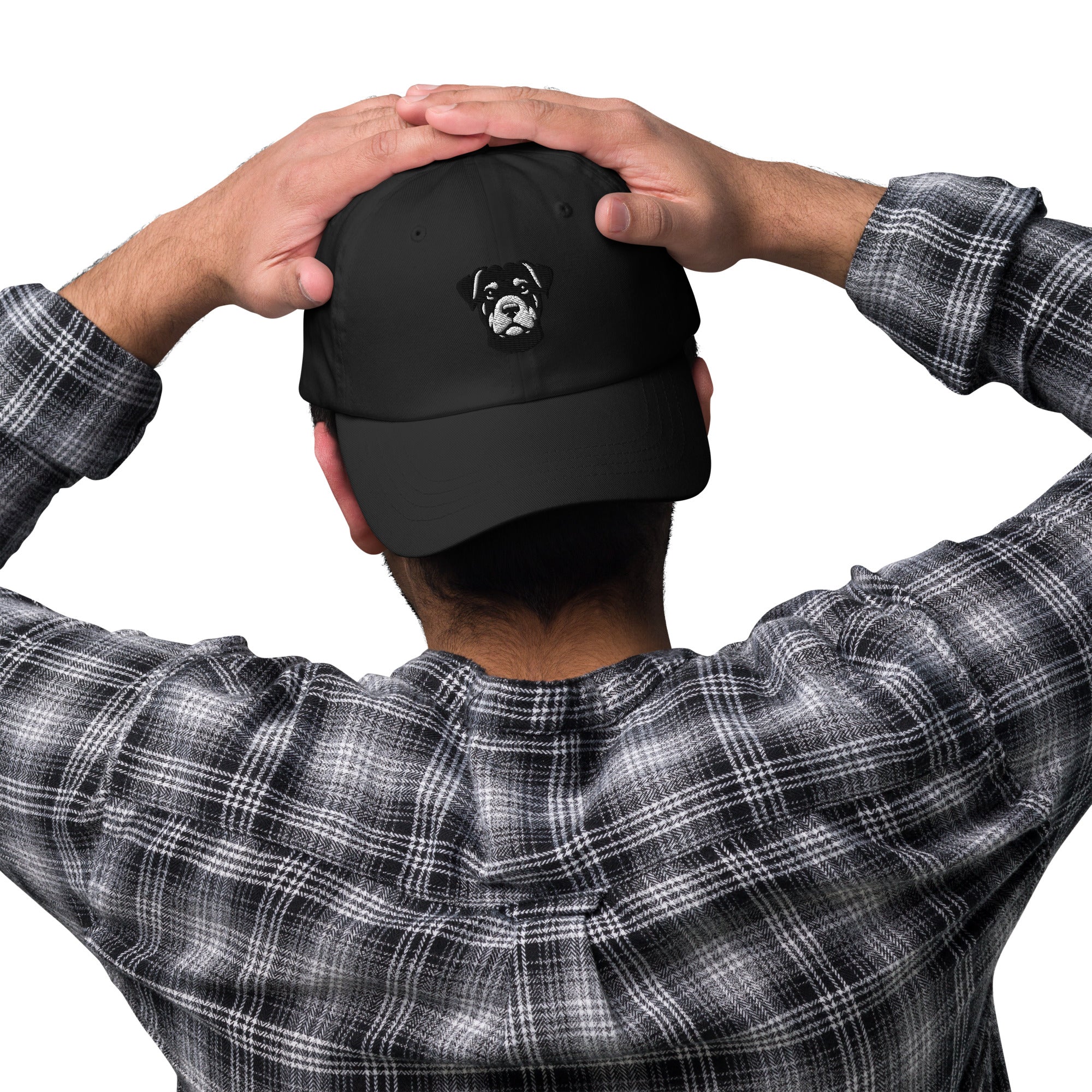  Baseball Cap mit gesticktem Rottweiler-Kopf vorne - Paul & Emma Breed Collection