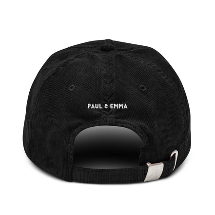 Cord Base Cap mit dog mom Stickerei - verstellbare Baumwoll-Cord-Cap für Dog Moms von Paul Emma