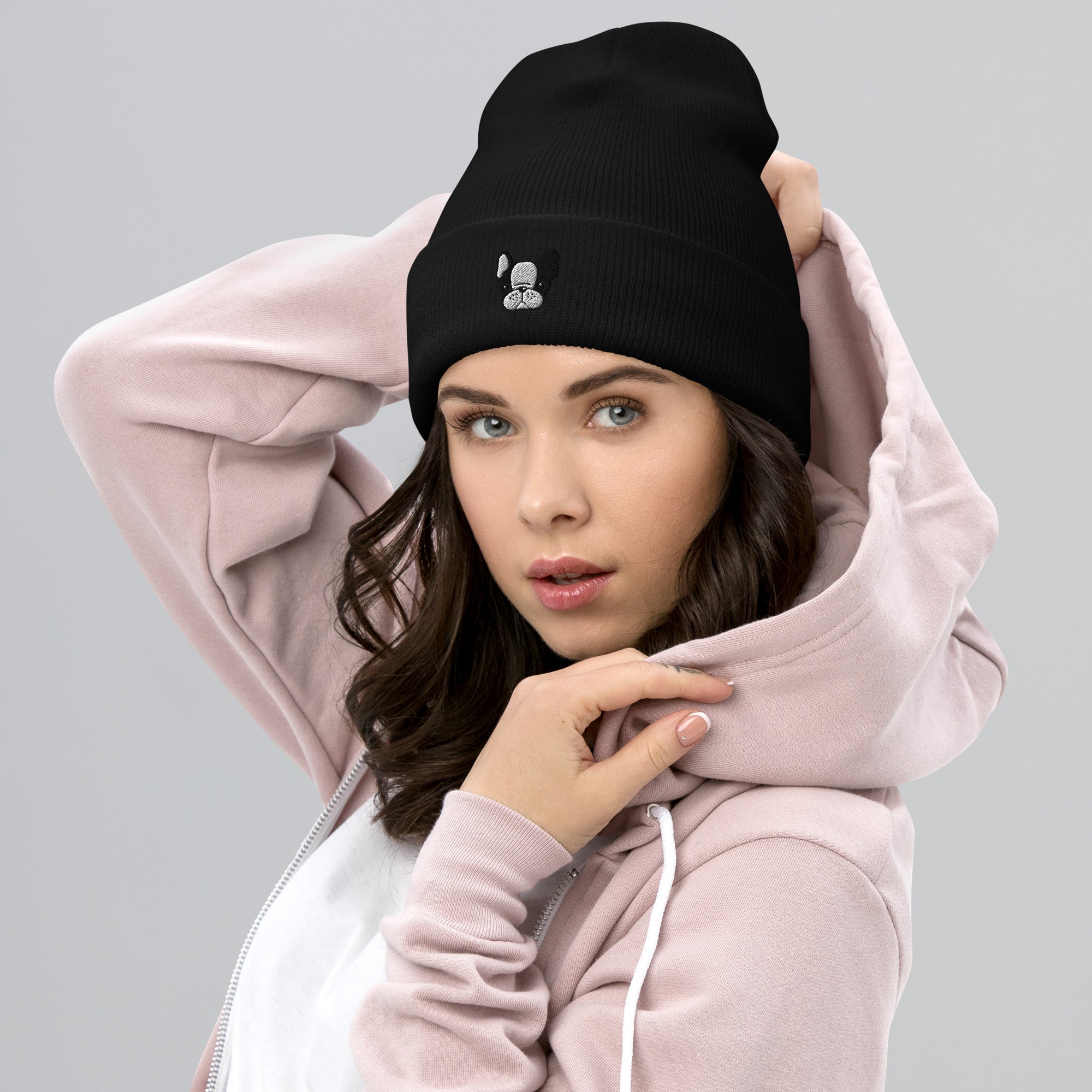  Beanie mit gestickter French Bulldog Stickerei - Paul & Emma Breed Collection