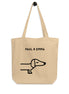 Beige Bio-Stofftasche mit schwarzem Dackel-Motiv und Paul Emma Logo - nachhaltige Hundetasche
