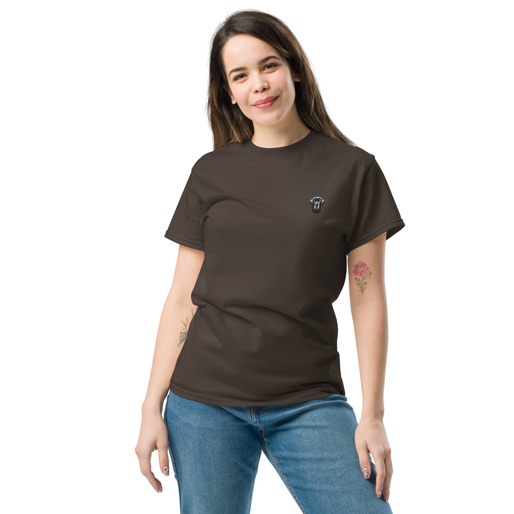 T-Shirt mit besticktem Labrador-Icon auf der Brust - Paul & Emma Breed Collection