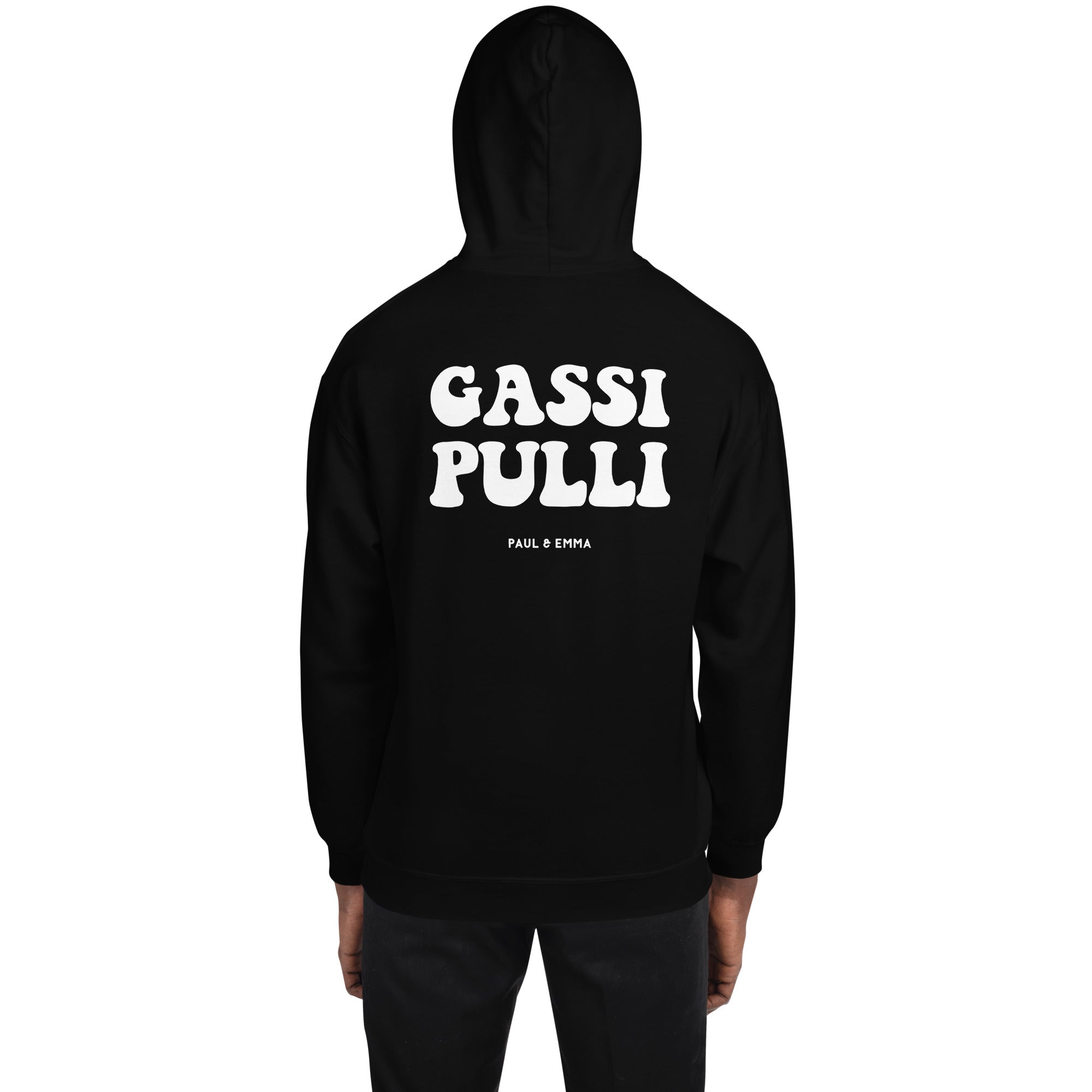 Hoodie mit Gassi Pulli Print auf dem Rücken - Paul Emma Kapuzenpullover für Hundebesitzer