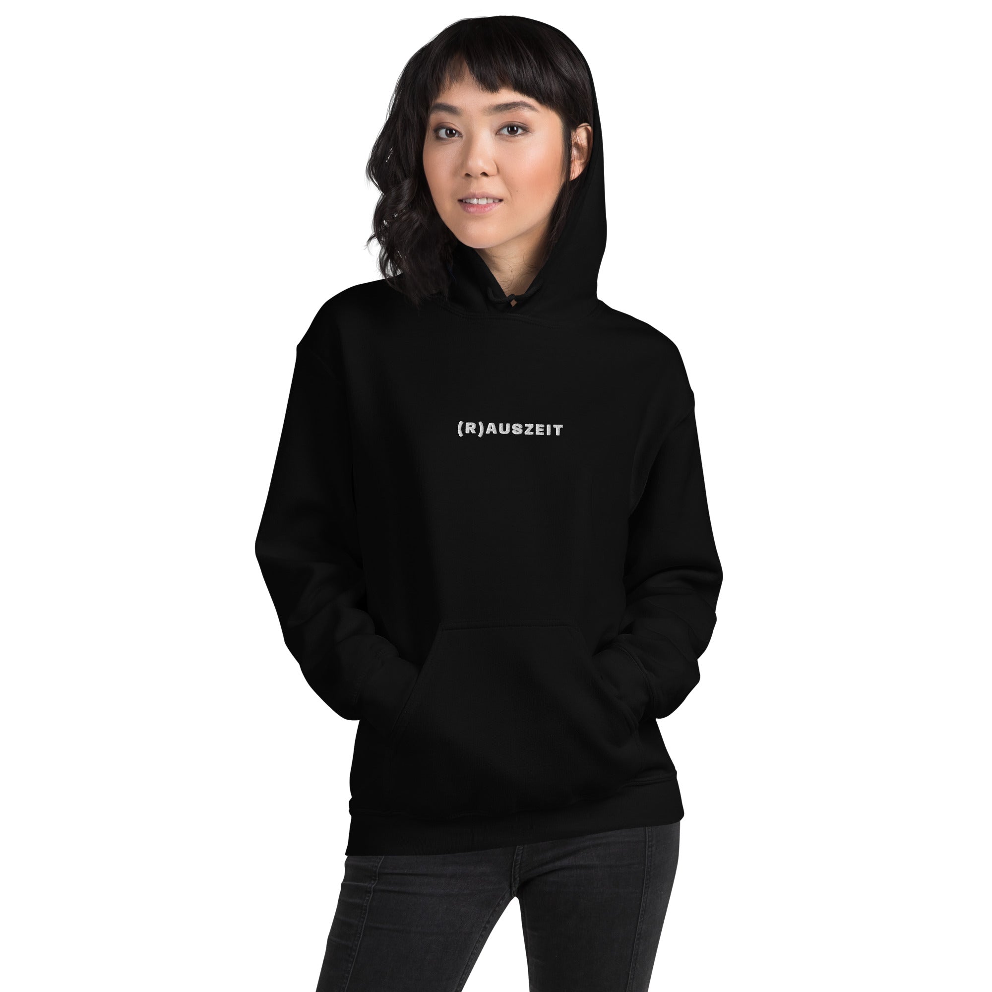Hoodie mit weißer Rauszeit Stickerei - Paul Emma Kapuzenpullover für Hundebesitzer