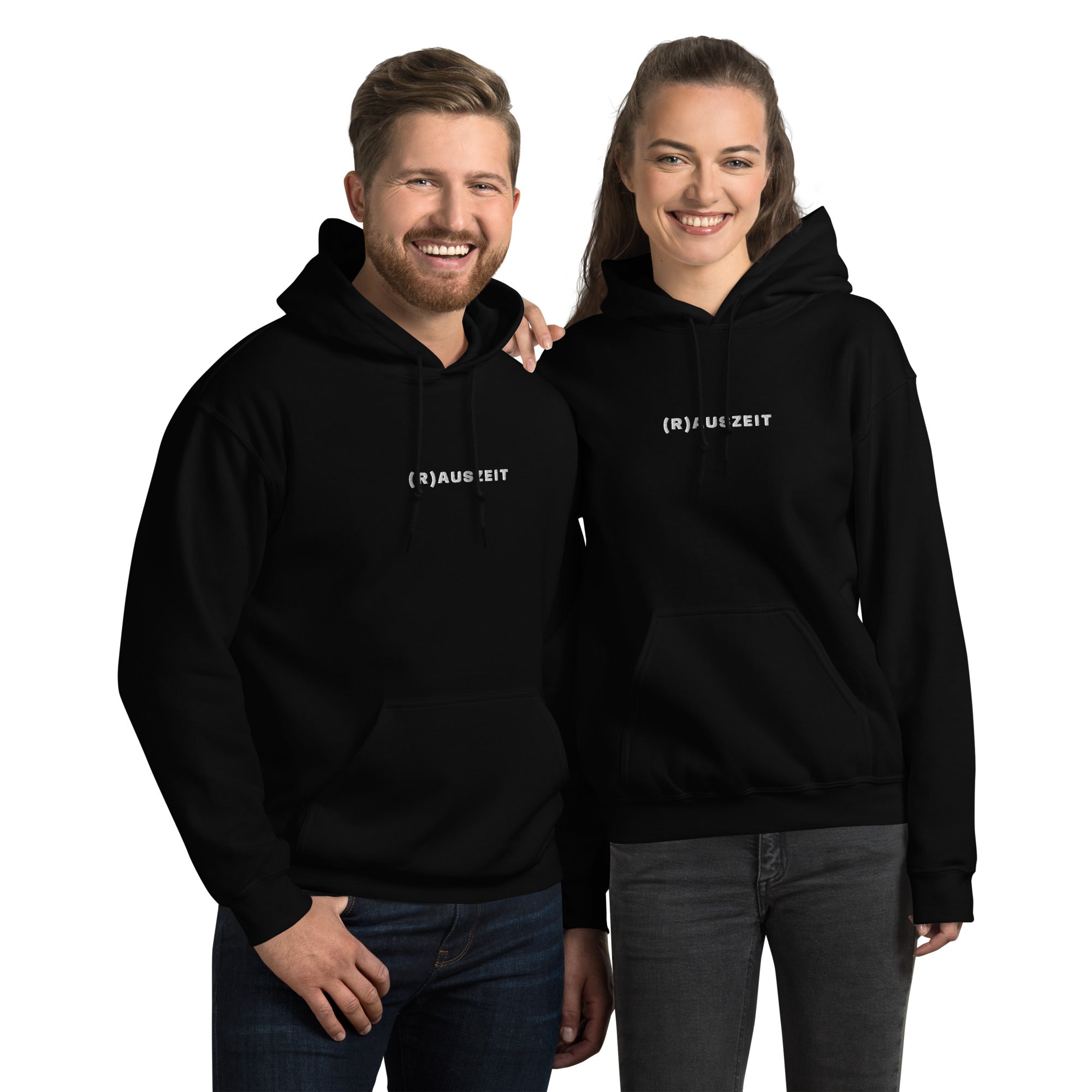 Hoodie mit weißer Rauszeit Stickerei - Paul Emma Kapuzenpullover für Hundebesitzer