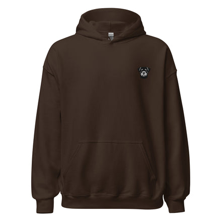 Hoodie mit Rottweiler-Design vorne und Paul Emma Logo auf der Schulter - Breed Kollektion Kapuzenpullover