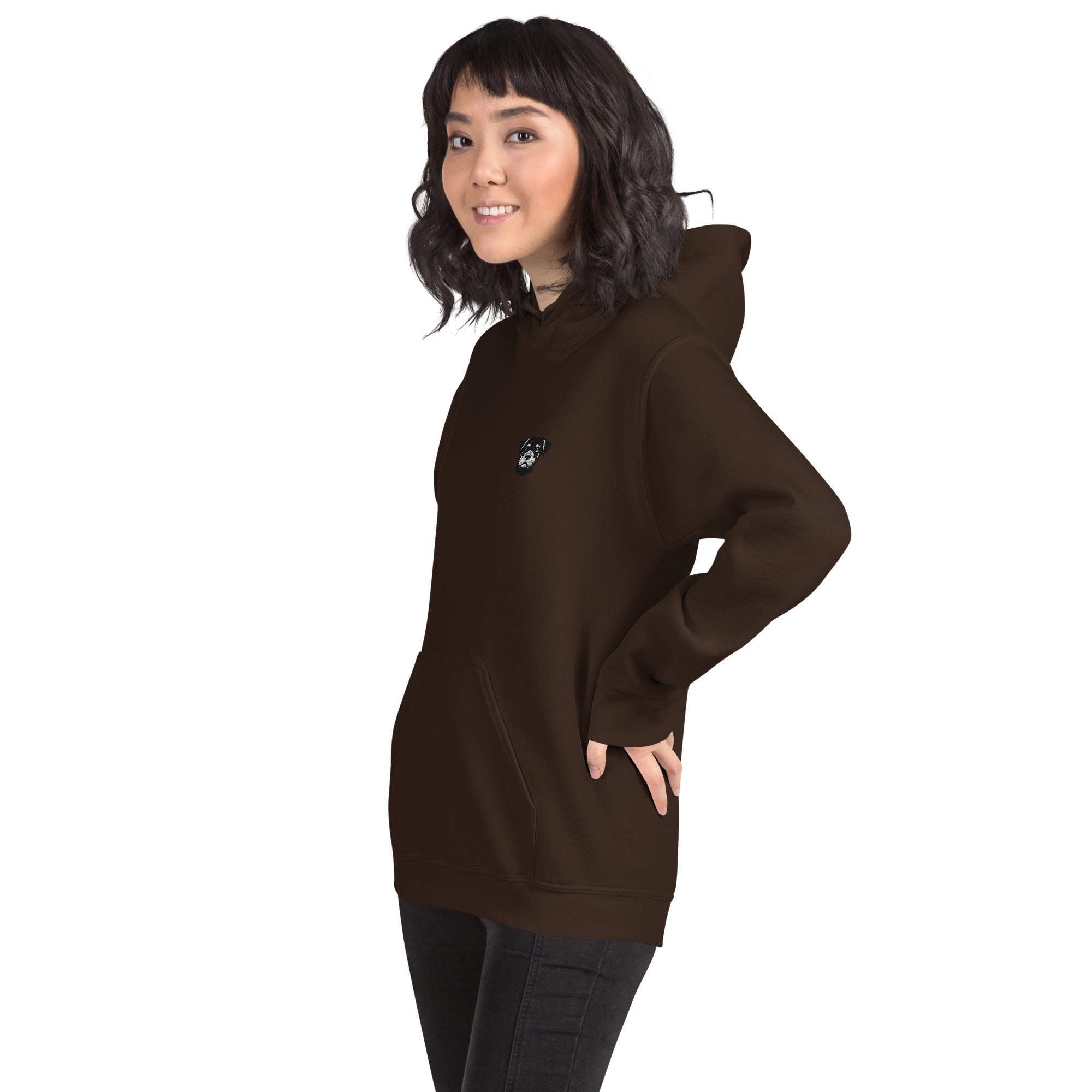 Hoodie mit Rottweiler-Design vorne und Paul Emma Logo auf der Schulter - Breed Kollektion Kapuzenpullover