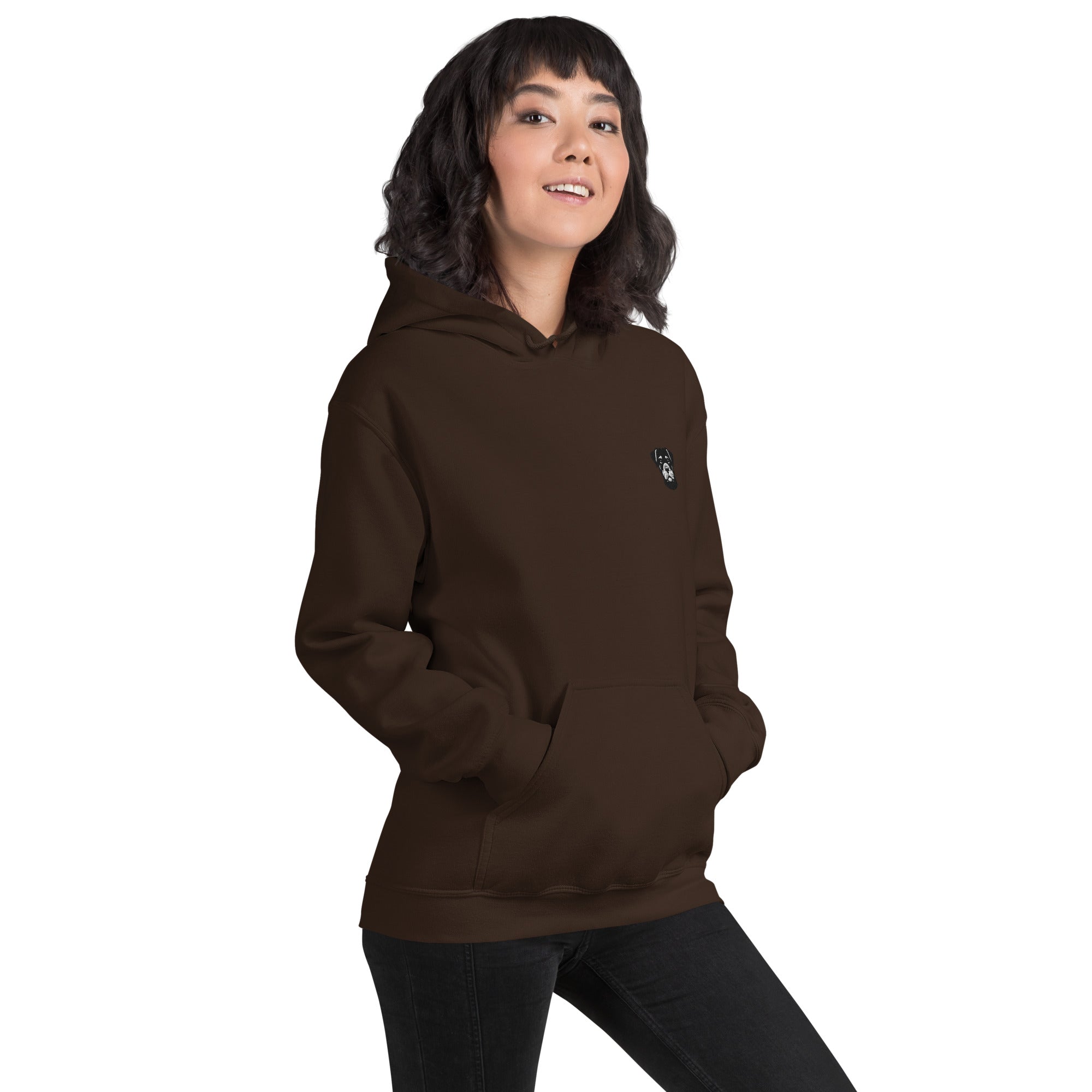 Hoodie mit Rottweiler-Design vorne und Paul Emma Logo auf der Schulter - Breed Kollektion Kapuzenpullover